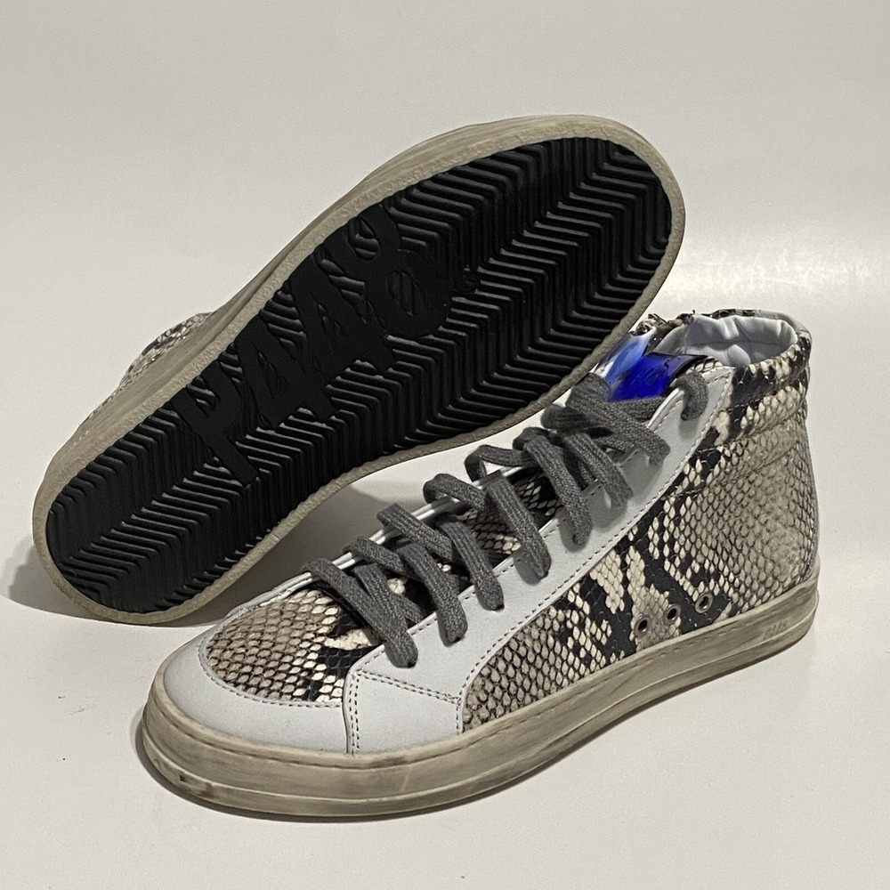 P448 Skate Side Zip White Snake Python Distressed… - image 1